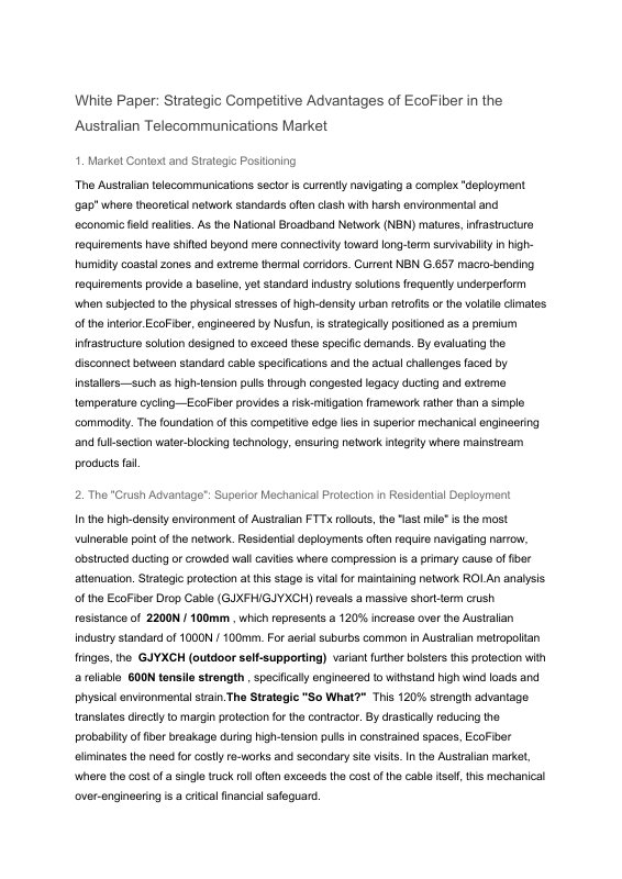 Cover of engineering paper: Strategic Competitive Advantages in the Australian Telecom Market